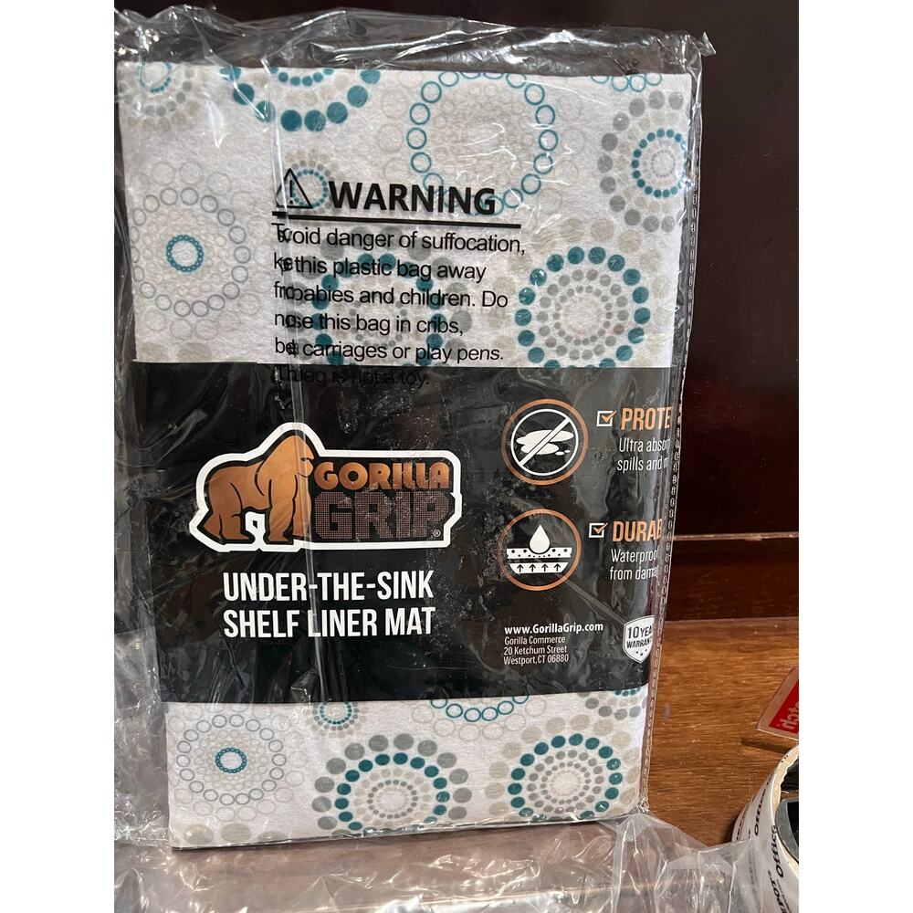 Gorilla Grip Non-Adhesive Under Sink Mat Waterproof Quick Dry Shelf Liner